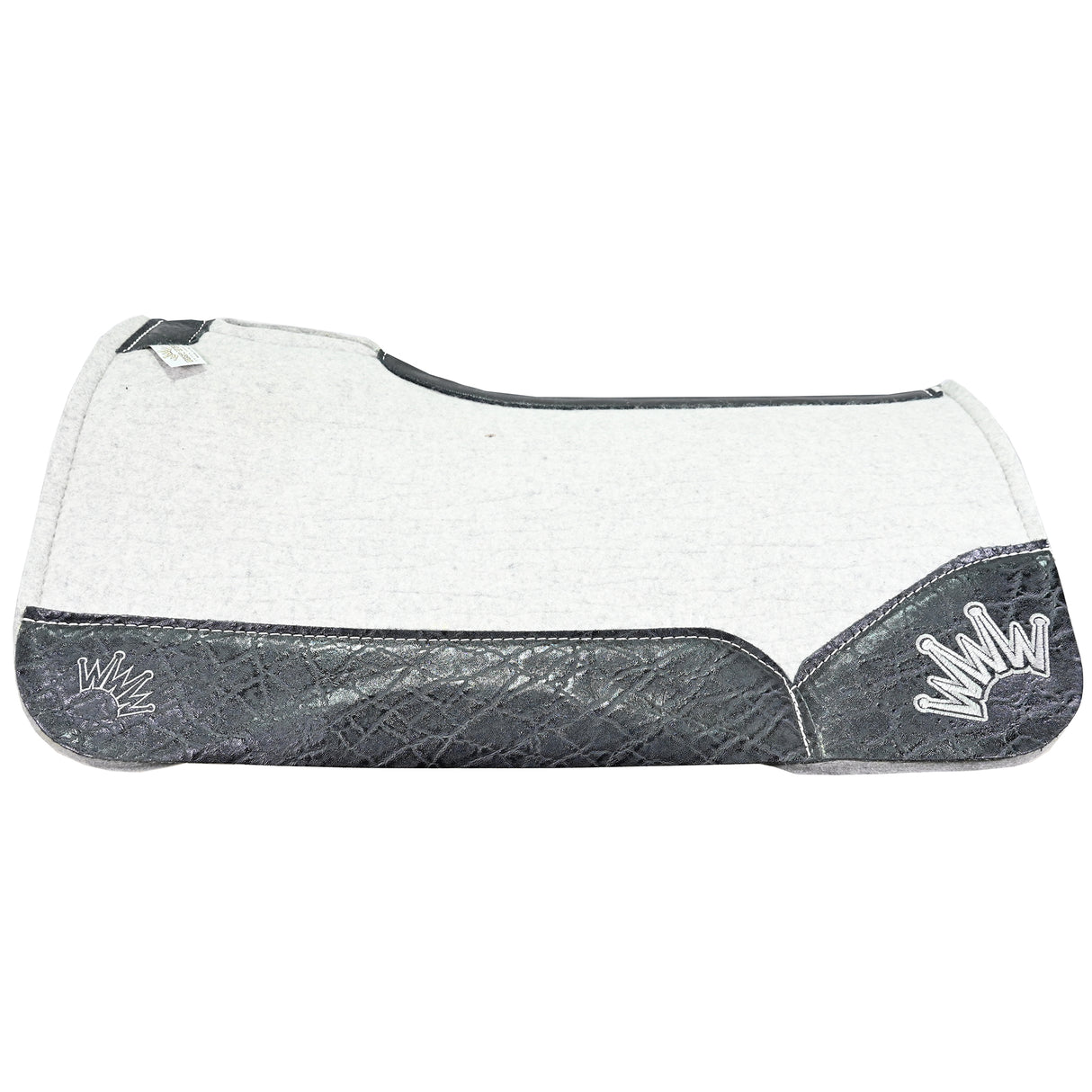 Best Ever 3/4" Kush Fleesar Series Saddle Pad with Black Elephant Wear Leathers & Dark Grey Crown- 30"X30"