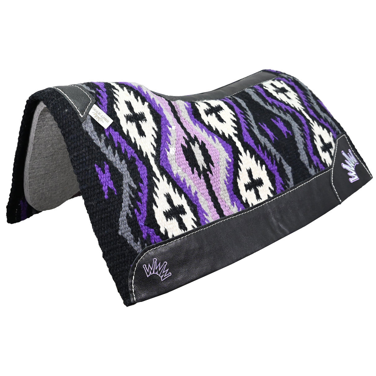 Best Ever 3/4" Black and Purple Las Cruces Navajo Kush Saddle Pad- 34"x36"