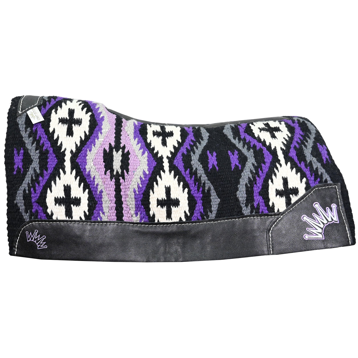 Best Ever 3/4" Black and Purple Las Cruces Navajo Kush Saddle Pad- 34"x36"