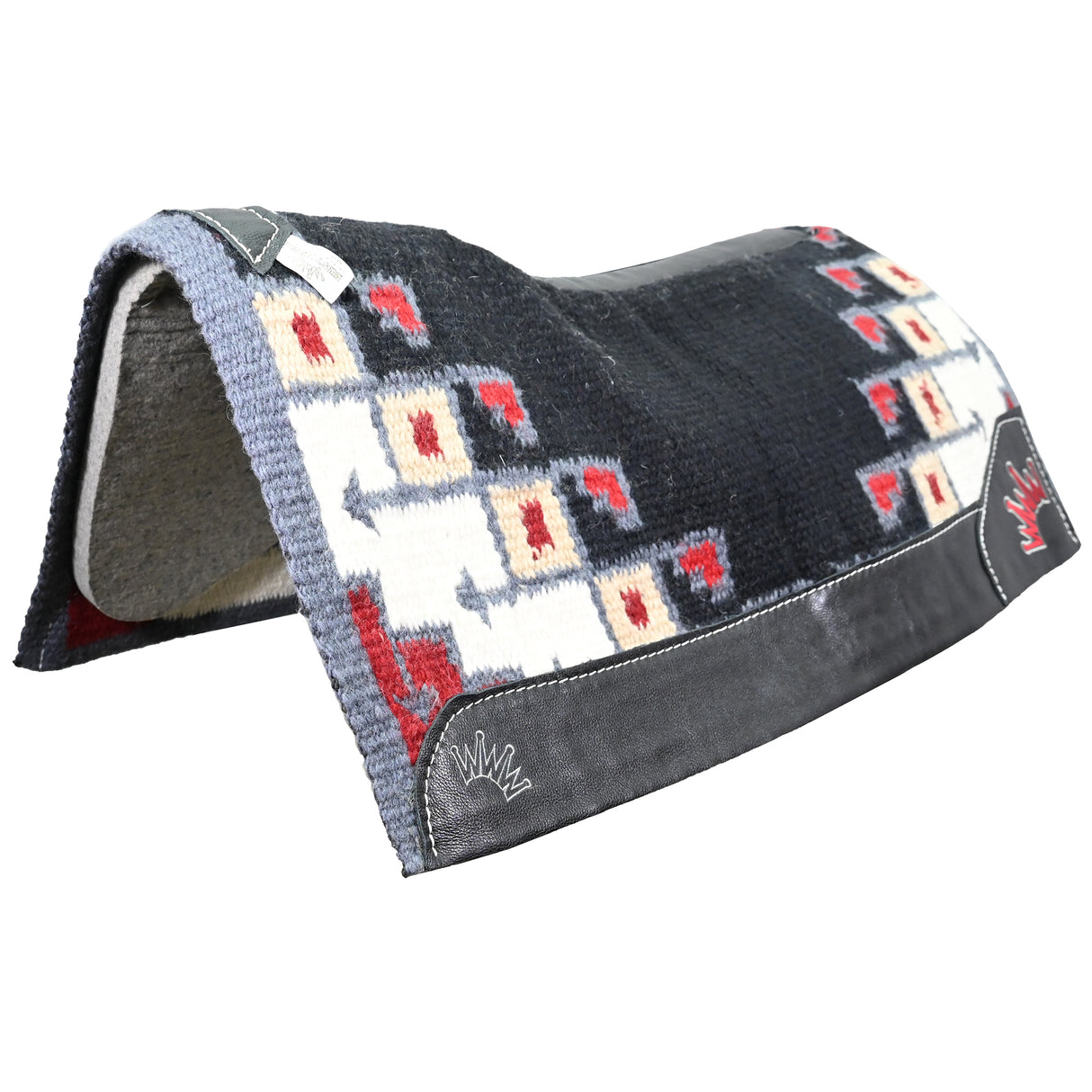 Best Ever 3/4" Red and Black New Pueblo Navajo Kush Saddle Pad- 34"x38"