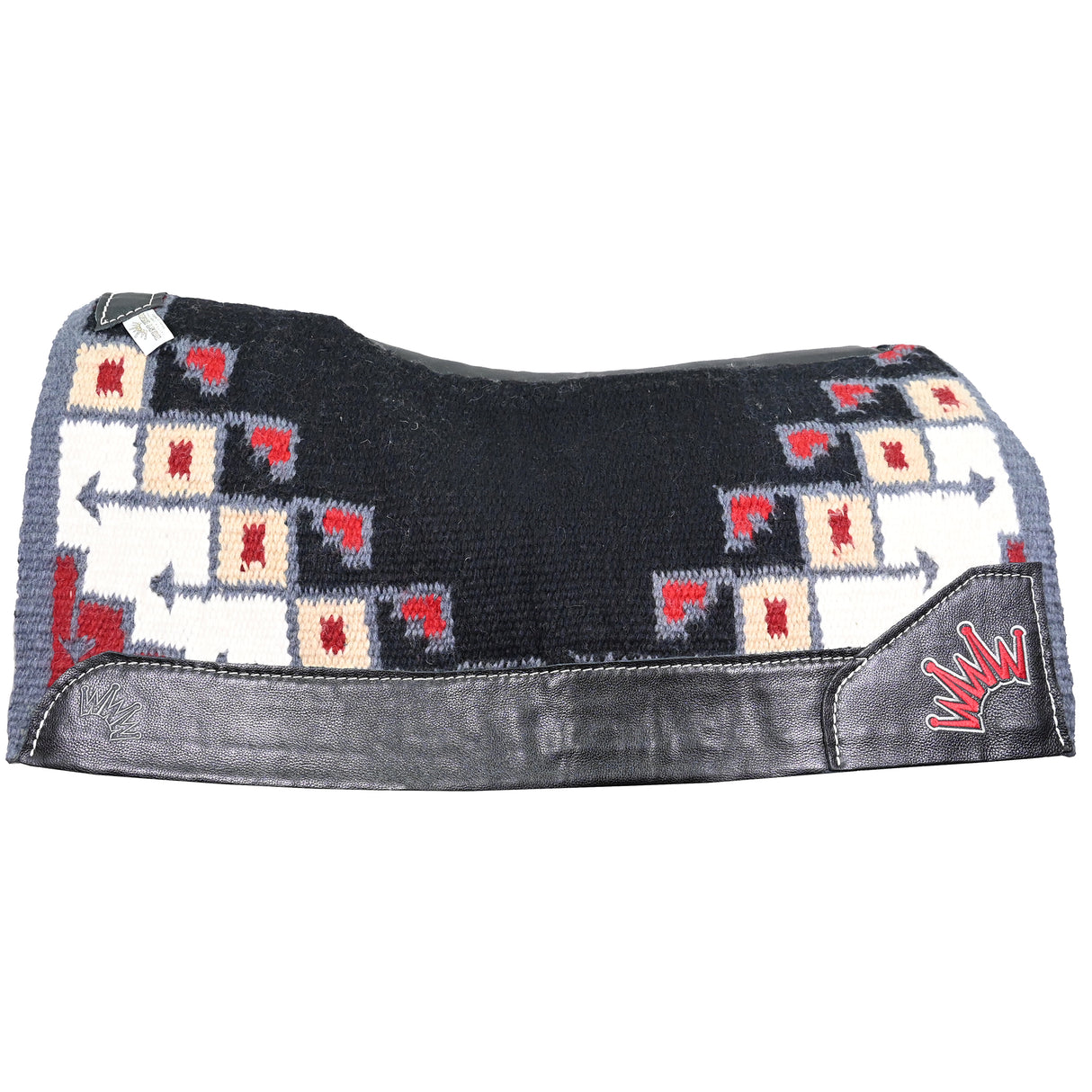 Best Ever 3/4" Red and Black New Pueblo Navajo Kush Saddle Pad- 34"x38"
