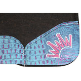 Best Ever 3/4" OG Fleesar Series Saddle Pad with Rio Croc Wear Leathers & White/Pink Crown- 30"x30"