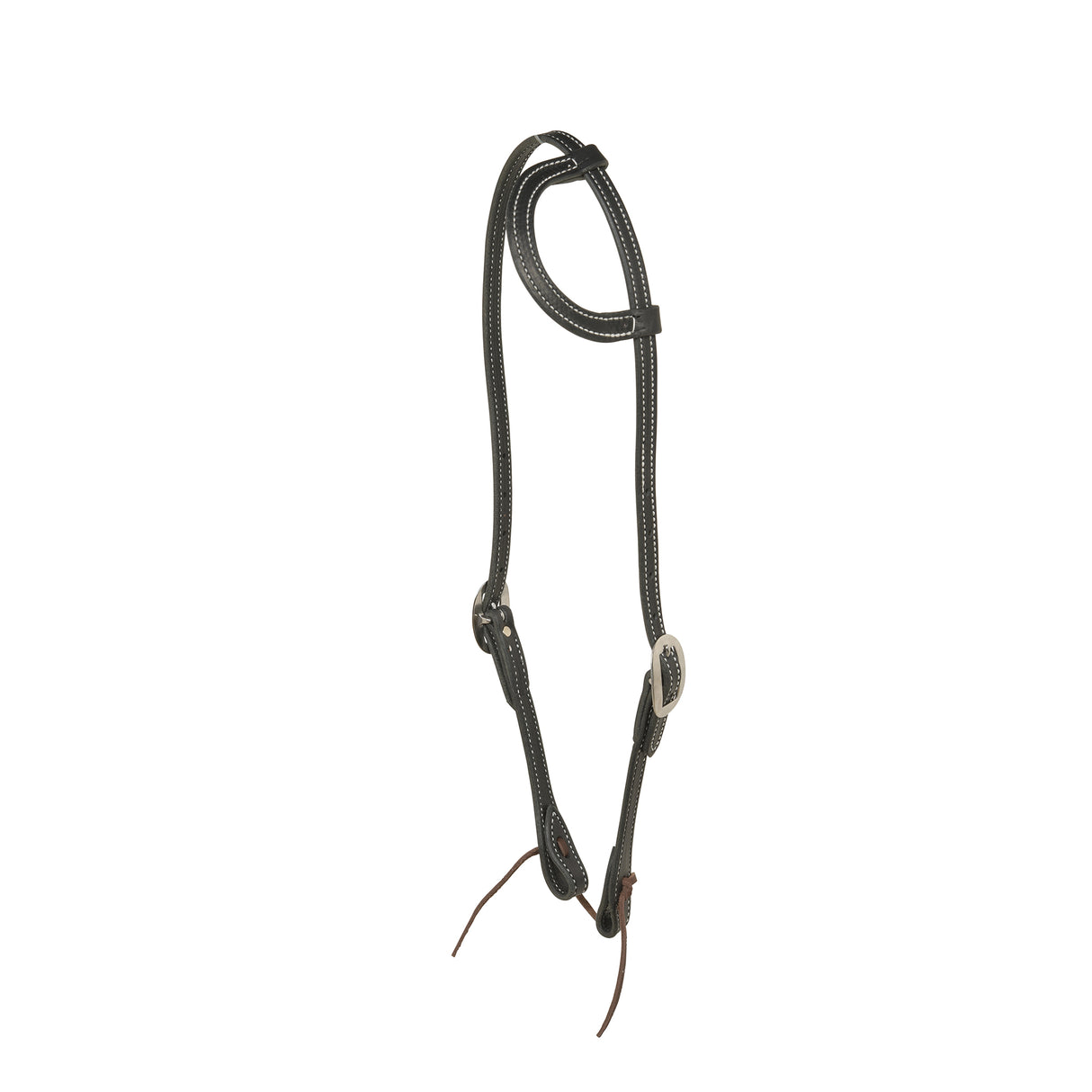 Berlin Custom Leather Black Stitched Slip Ear Headstall