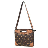 Rafter T Ranch Co. Crossbody Clutch Bag with Floral Tooling & Tan Printed Arrows
