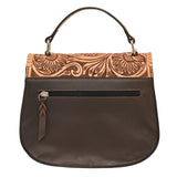 Rafter T Ranch Co. Heritage Hand Bag with Sunflower Floral Carving- Natural