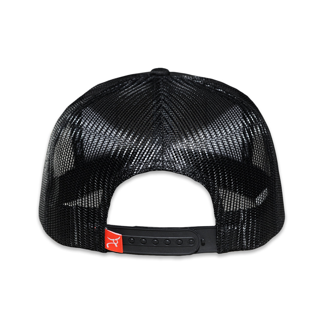 RopeSmart Black Trucker Cap with Rodeo Life Patch