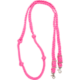 Martin Saddlery 1" Barrel Reins Braided Nylon with Knots- Pink