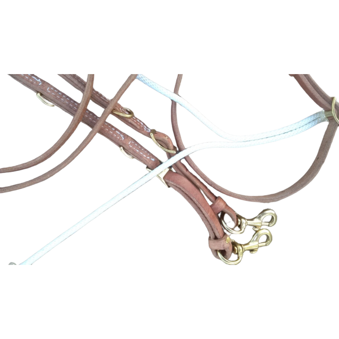 Berlin Leather German Martingale with Barrel Reins - Thumbnail 4