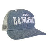 Rodeo Time Just Ranchin' Light Denim and White Mesh Snapback Cap