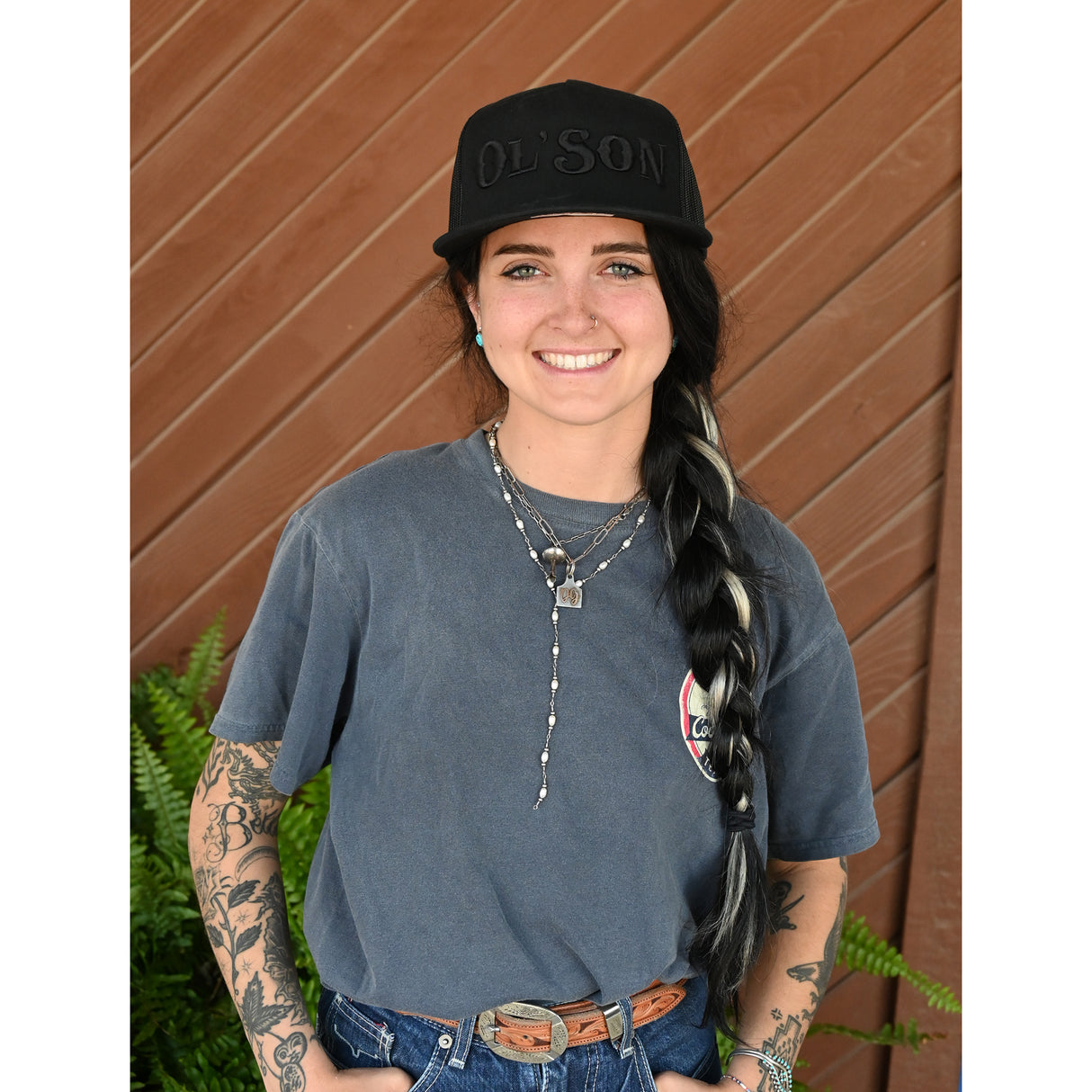 Rodeo Time Ol' Son Black on Black Mesh Snapback Cap
