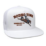Rodeo Time Bronc White on White Mesh Snapback Cap