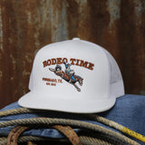 Rodeo Time Bronc White on White Mesh Snapback Cap