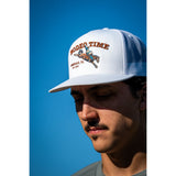 Rodeo Time Bronc White on White Mesh Snapback Cap