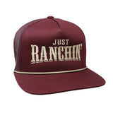 Rodeo Time Just Ranchin' Maroon and Gold Mesh Snapback Cap