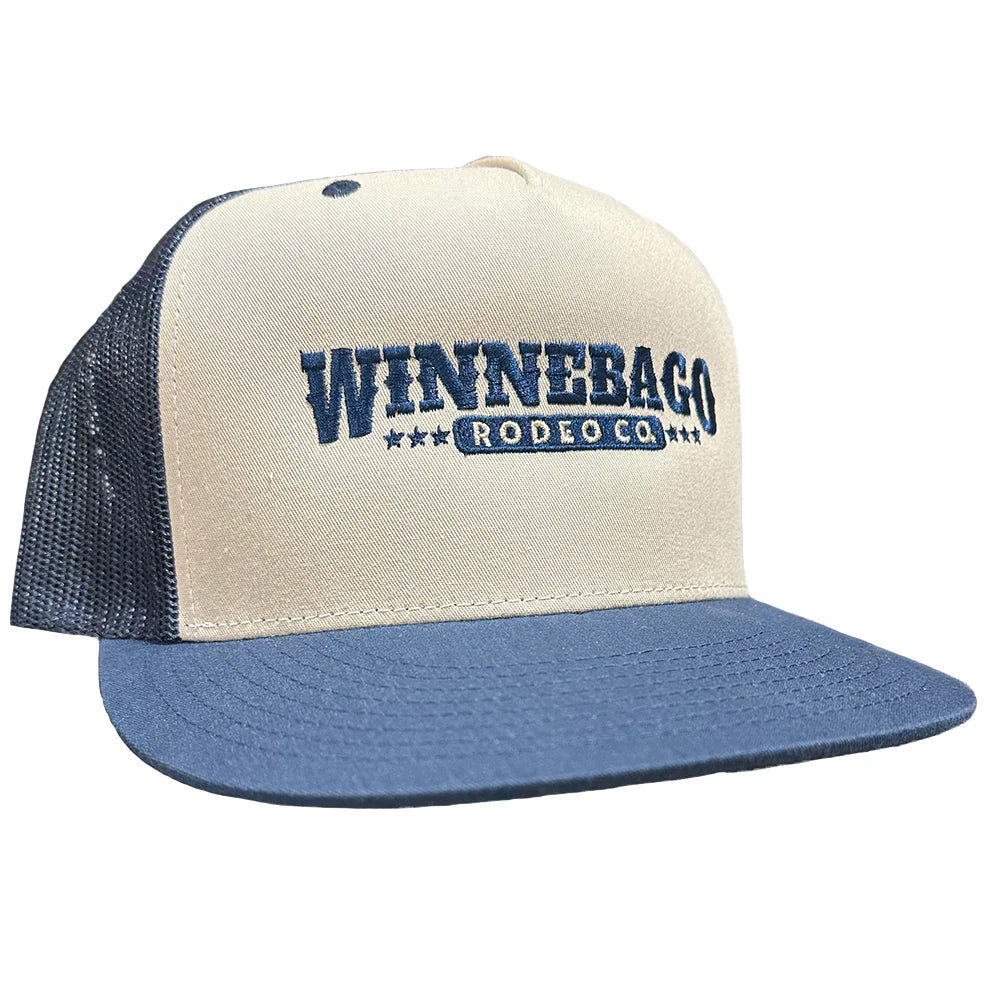 Rodeo Time Winnebago Rodeo Co. Tan and Navy Mesh Snapback Cap