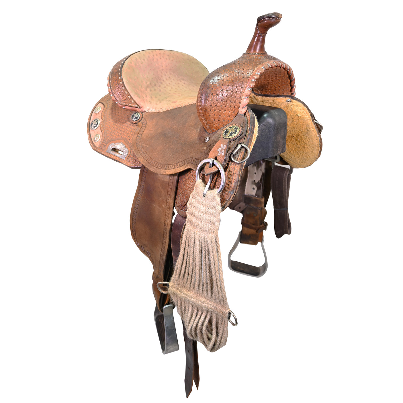 Used 13.5" Double J Pozzi Pro Racer Barrel Racing Saddle
