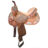 Used 13.5" Double J Pozzi Pro Racer Barrel Racing Saddle