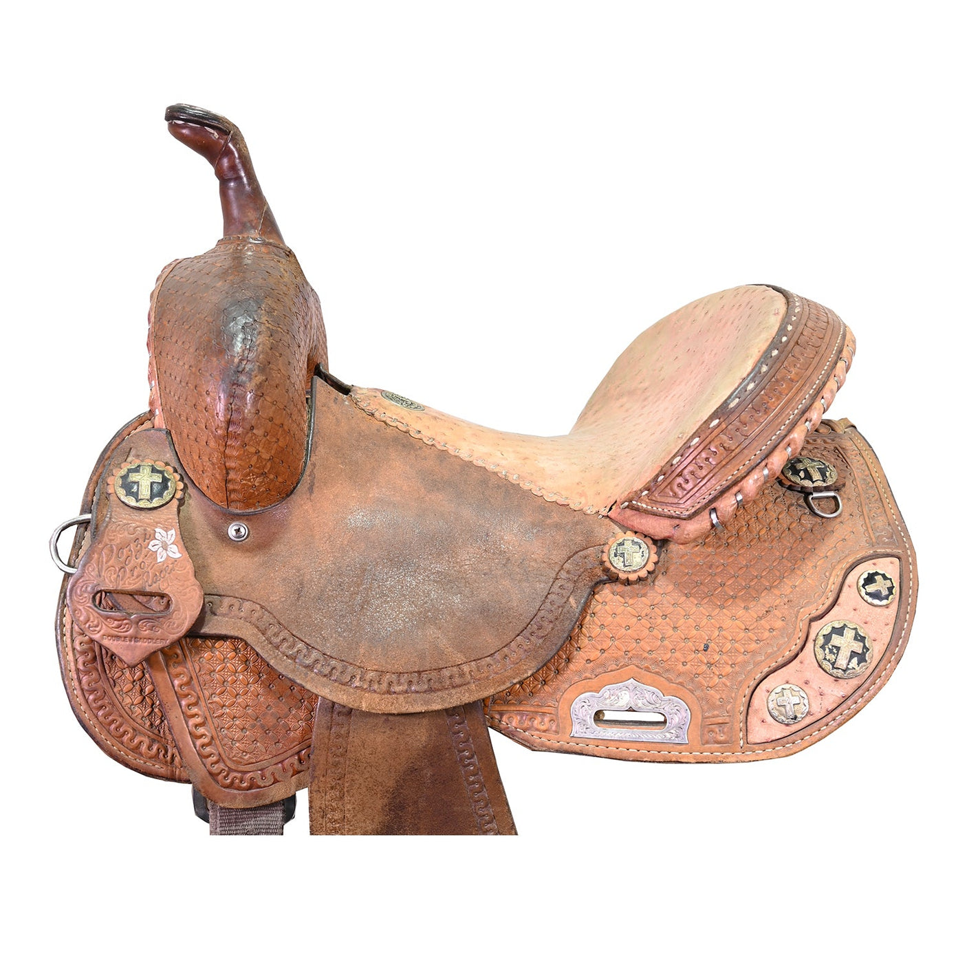 Used 13.5" Double J Pozzi Pro Racer Barrel Racing Saddle