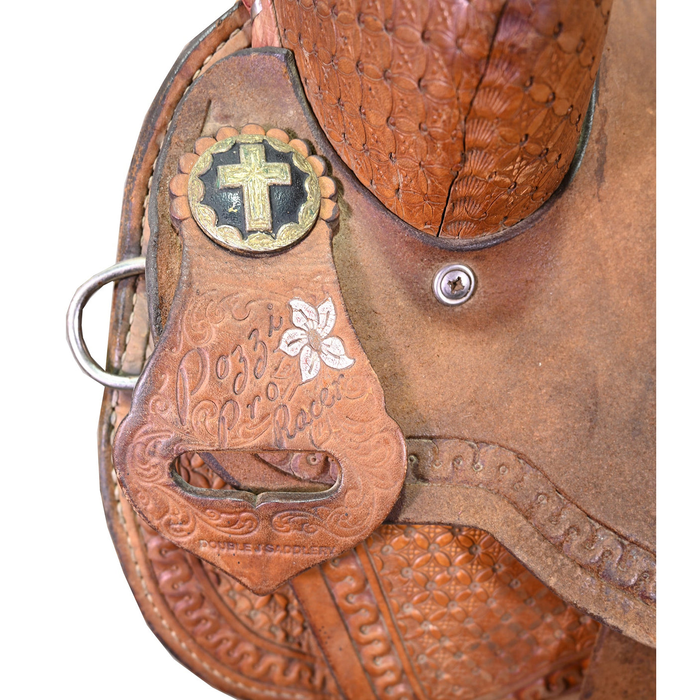 Used 13.5" Double J Pozzi Pro Racer Barrel Racing Saddle