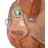 Used 13.5" Double J Pozzi Pro Racer Barrel Racing Saddle