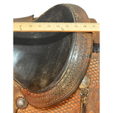 Used 14.75" No Maker Team Roping Saddle