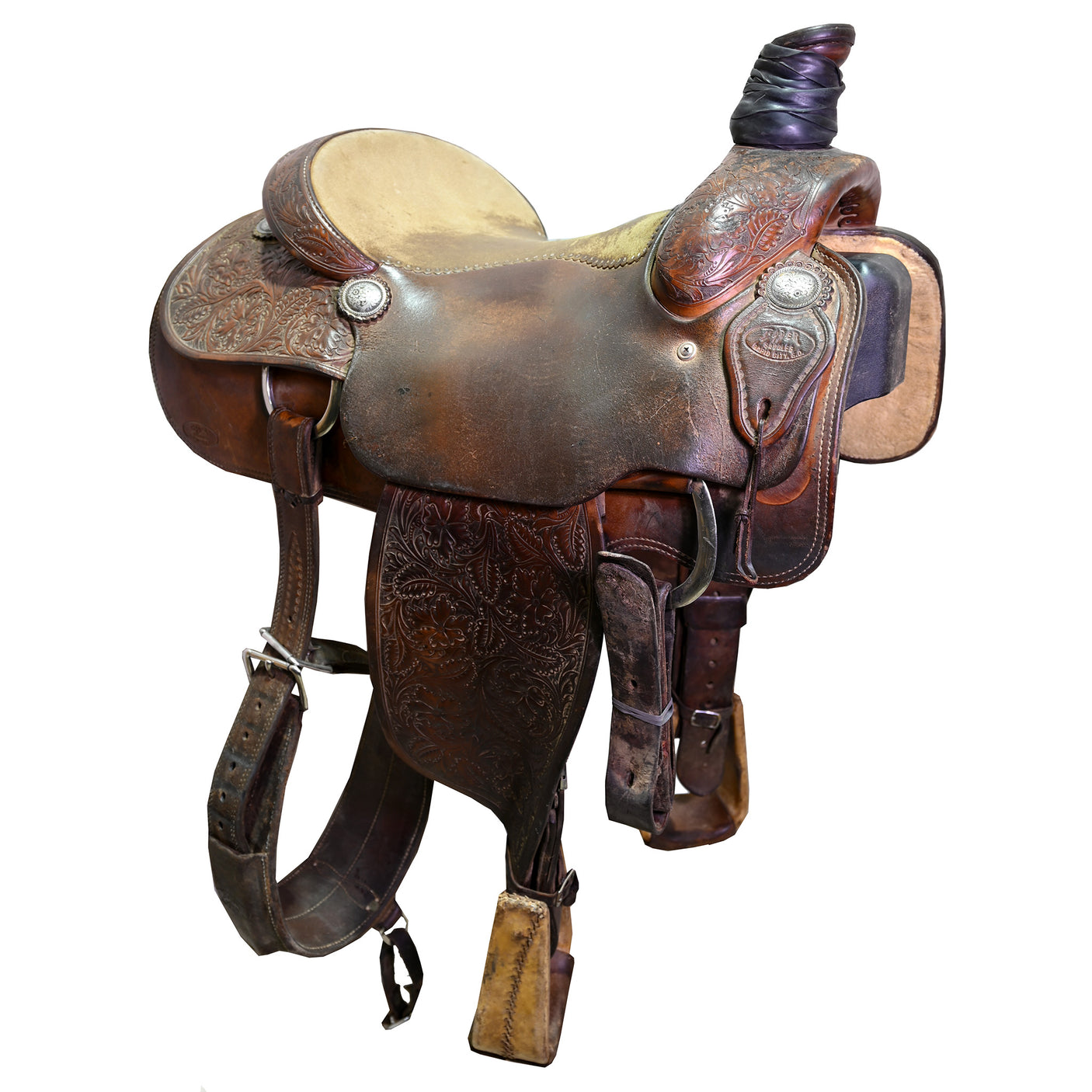 Used 15" Bader Team Roping Saddle