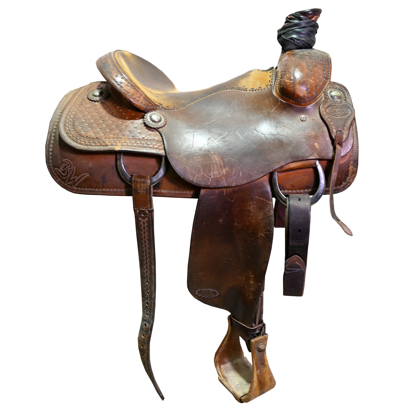 Used 15" Bader Team Roping Saddle