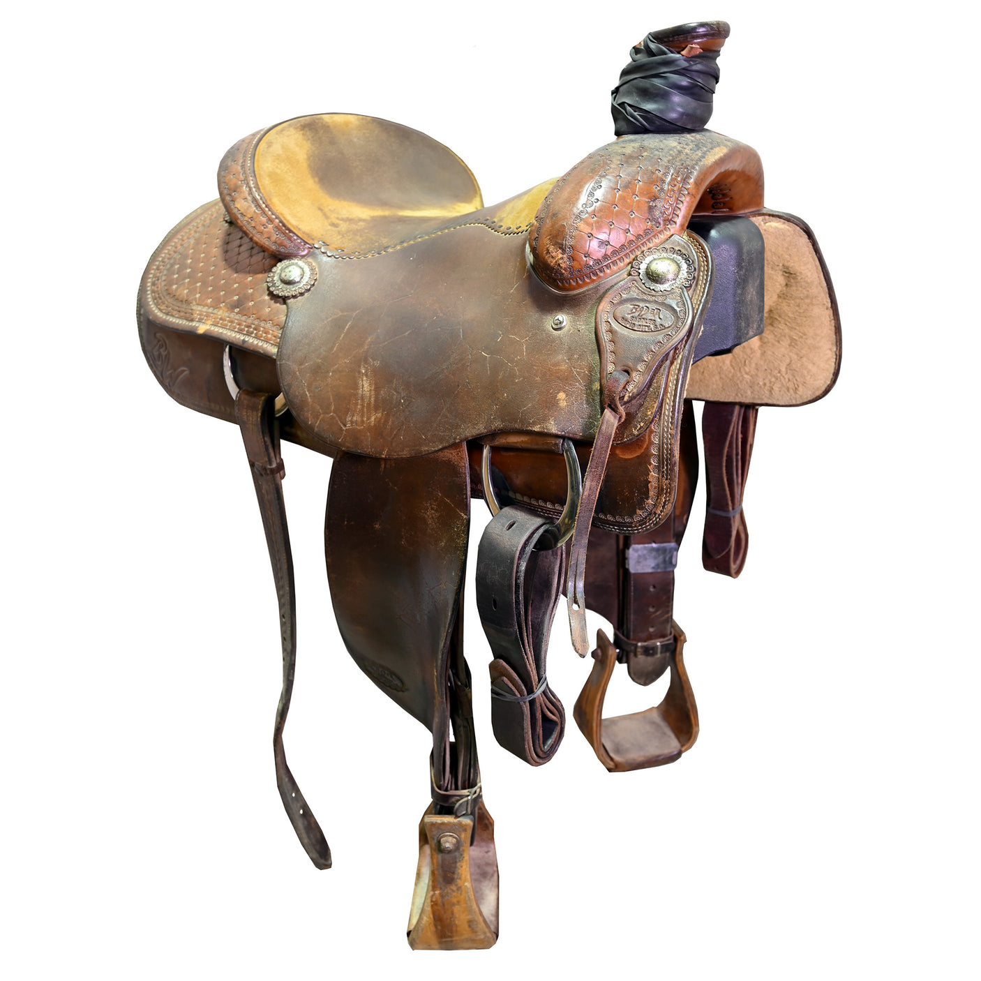 Used 15" Bader Team Roping Saddle