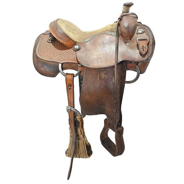 Used 15" NRS Pro Calf Roping Saddle