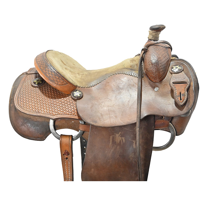 Used 15" NRS Pro Calf Roping Saddle