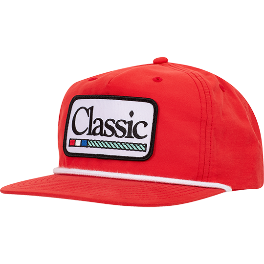 Classic Ropes Red Retro Trucker Cap with Logo Patch