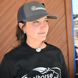 Martin Saddlery Etched Leather Logo Snapback Cap- Charcoal/Navy