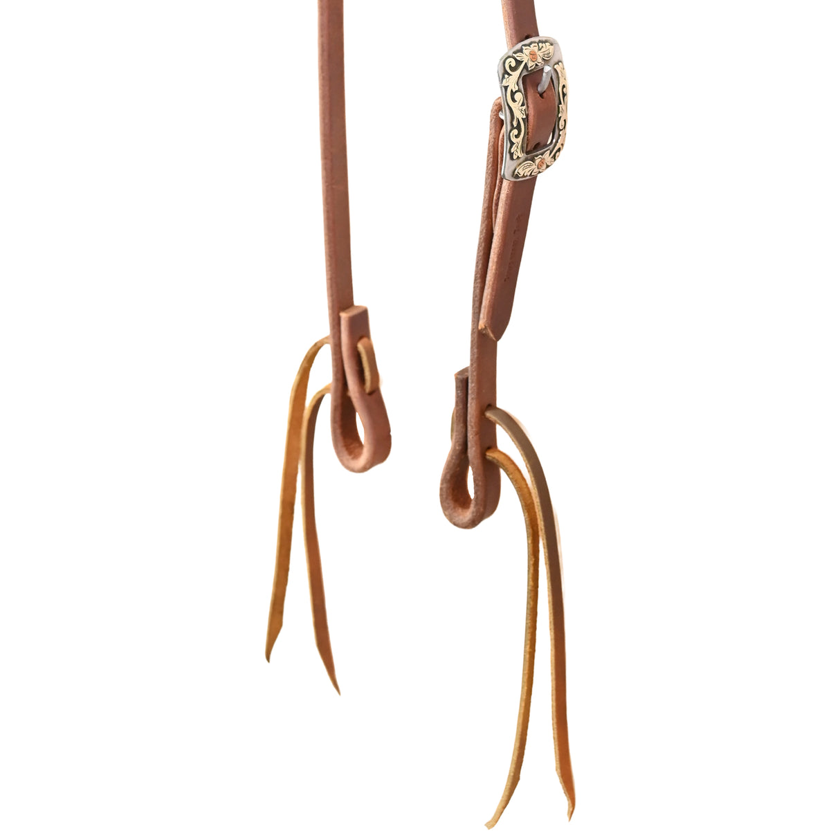 Cowperson Tack Slip Ear Headstall with Square Floral Buckle