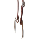 Cowperson Tack Slip Ear Headstall with Square Floral Acorn Buckle
