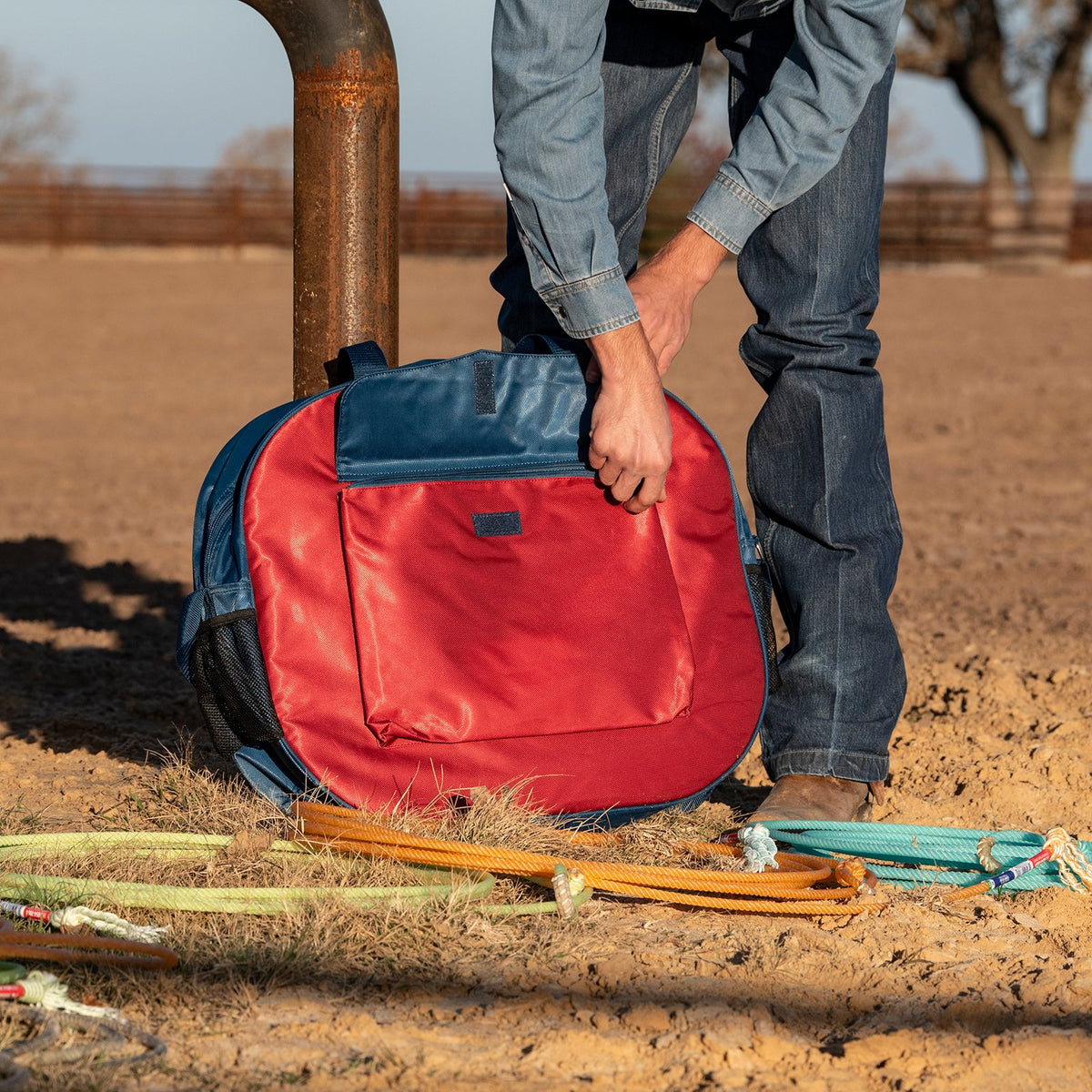 Red Rope Bag Classic Ropes Basic Rope Bag- Red/Navy