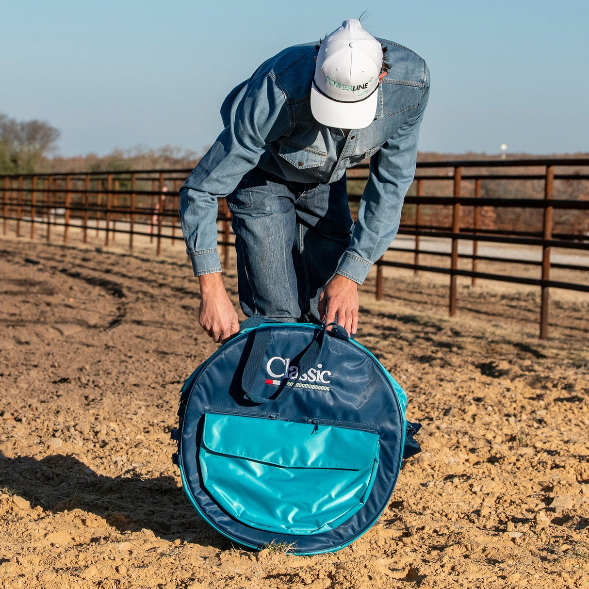 Classic Ropes Deluxe Rope Bag- Navy/Aqua