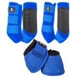 Classic Equine Classic Fit Front, Hind, and Bell Boot Combo Pack- Blue