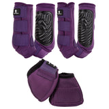 Classic Equine Classic Fit Front, Hind, and Bell Boot Combo Pack- Eggplant