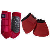Classic Equine Classic Fit Front and Bell Boot Combo Pack- Crimson