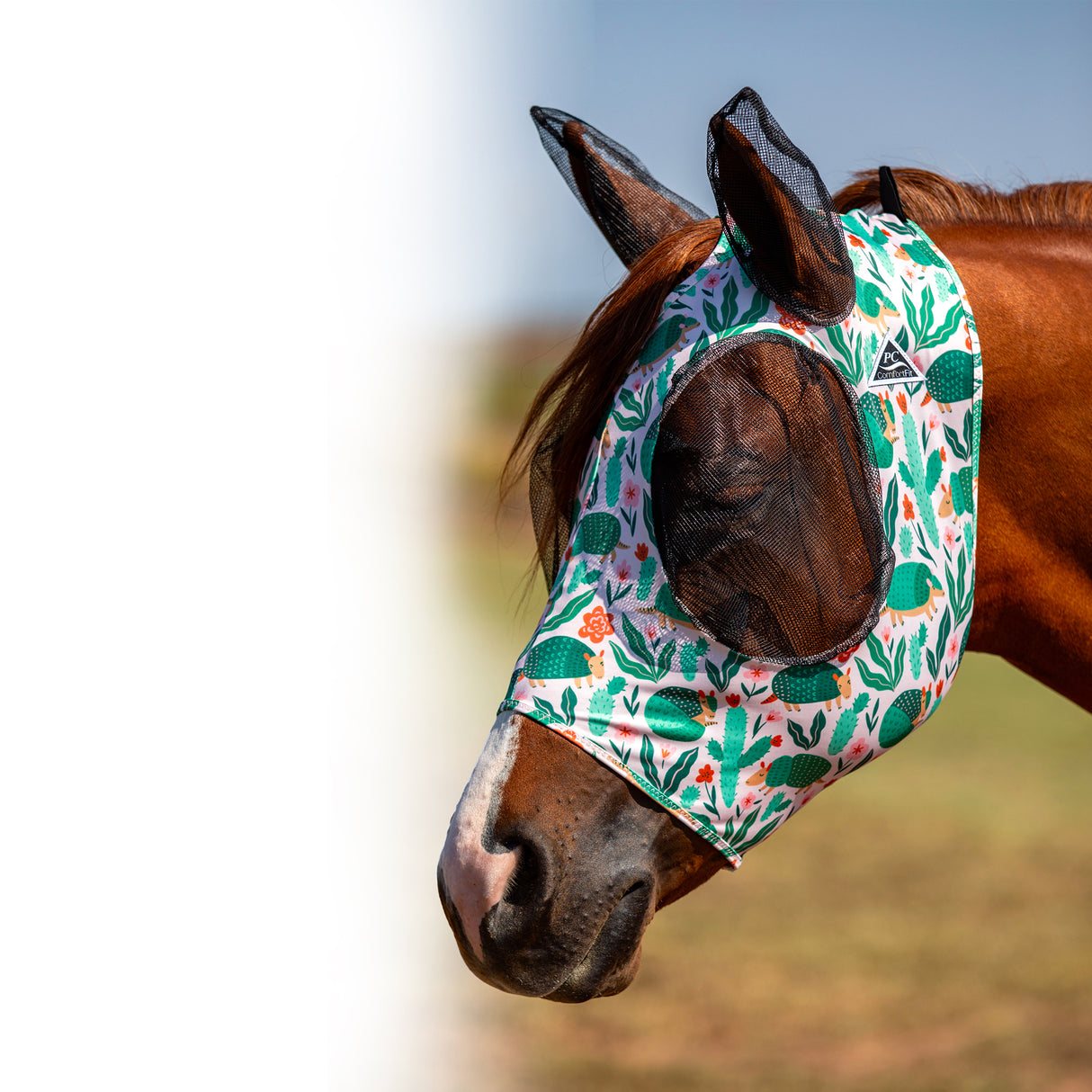 Professional's Choice Comfort Fit Lycra Fly Mask- Armadillo