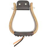 Coolhorse 2" Flat Bottom Dark Stained Wood Stirrups
