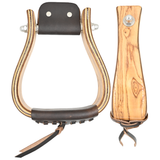 Coolhorse 2" Flat Bottom Light Stained Wood Stirrups