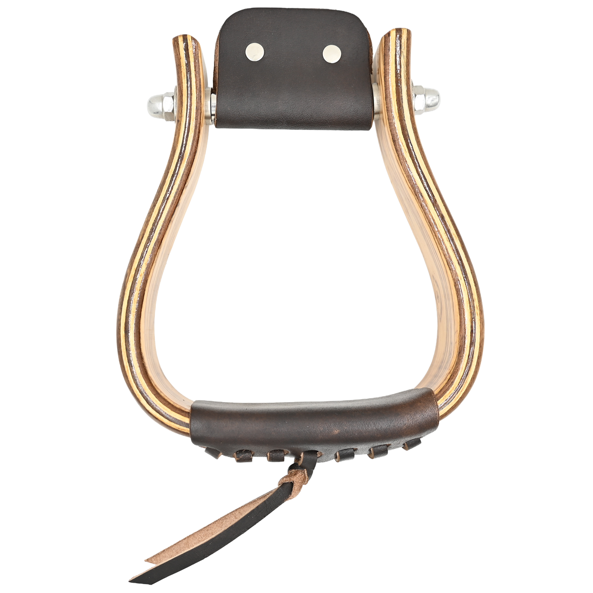 Coolhorse 2" Flat Bottom Light Stained Wood Stirrups