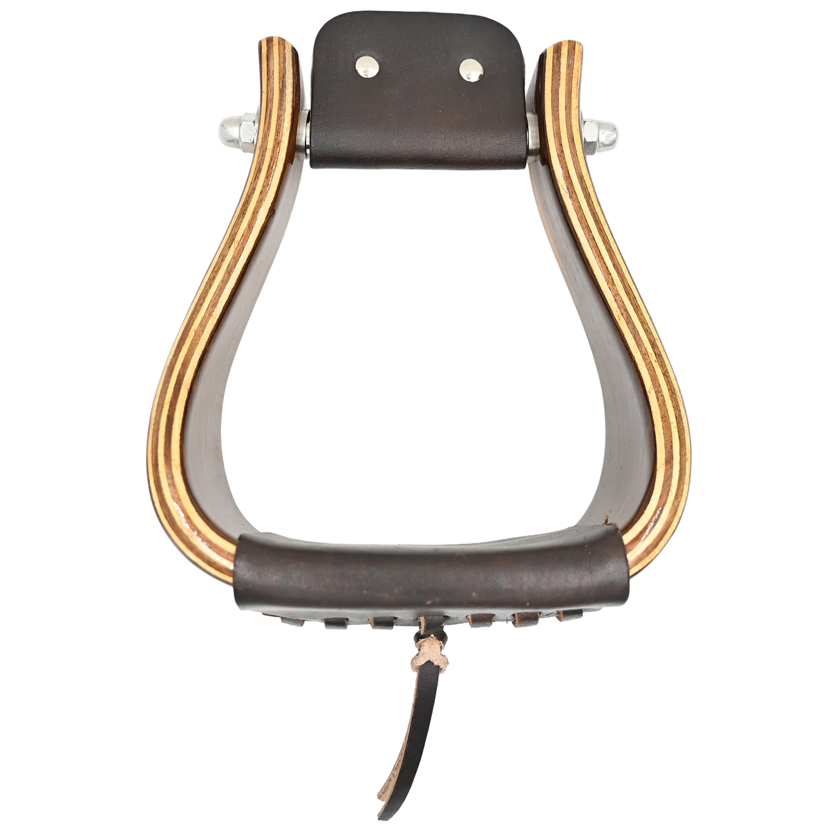 Coolhorse 4" Flat Bottom Dark Stained Wood Stirrups