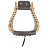 Coolhorse 4" Flat Bottom Dark Stained Wood Stirrups