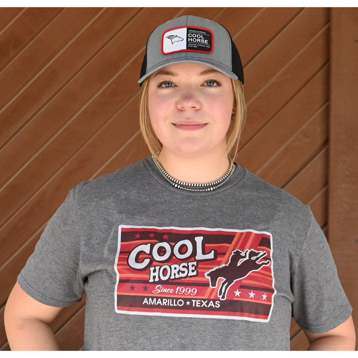 Coolhorse Gray Cap with Red Coolhorse Patch