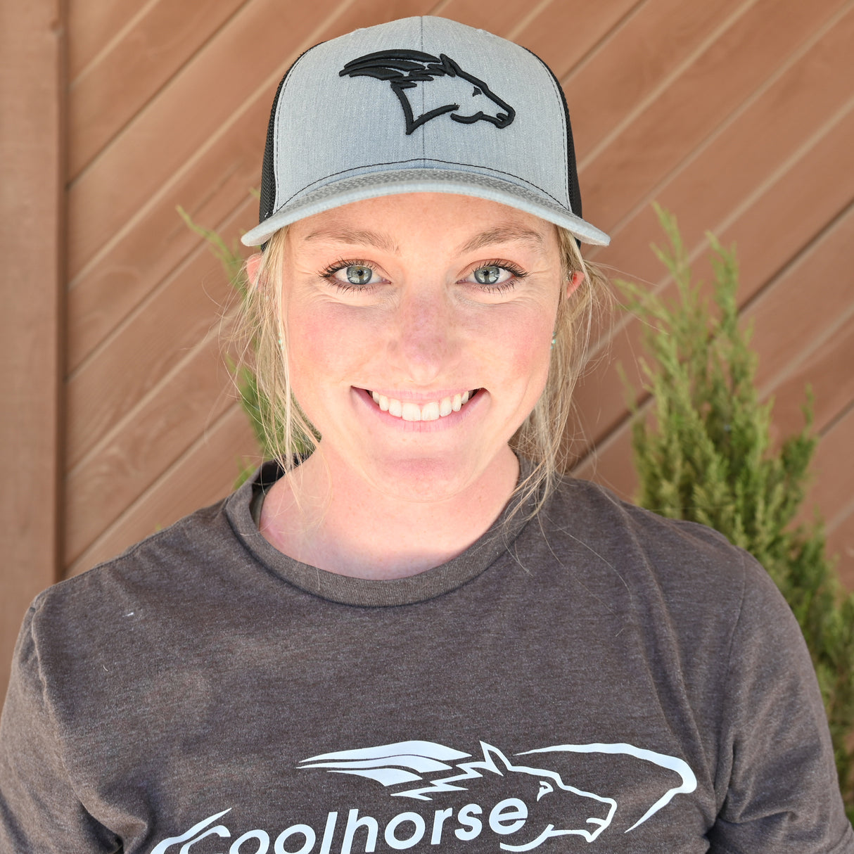 Coolhorse Heather Grey/Black Mesh Cap with Black Coolhorse Logo