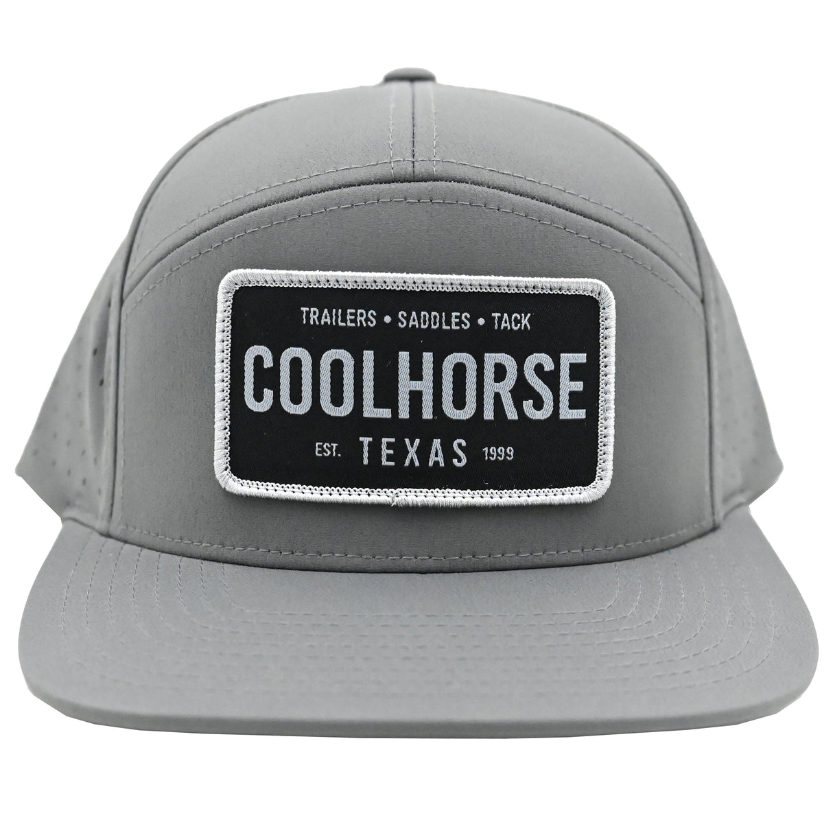 Coolhorse Gray Performance Trucker Cap with Black License Plate Patch