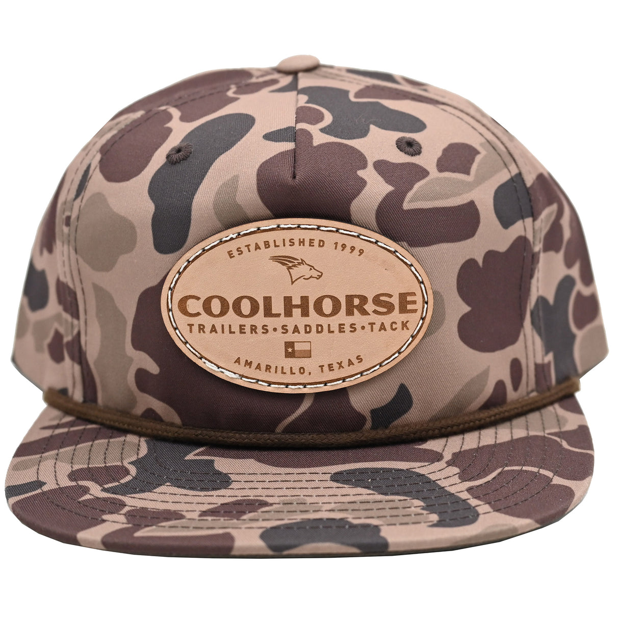 Coolhorse Duck Camo Grandpa Cap with Leather Coolhorse Patch