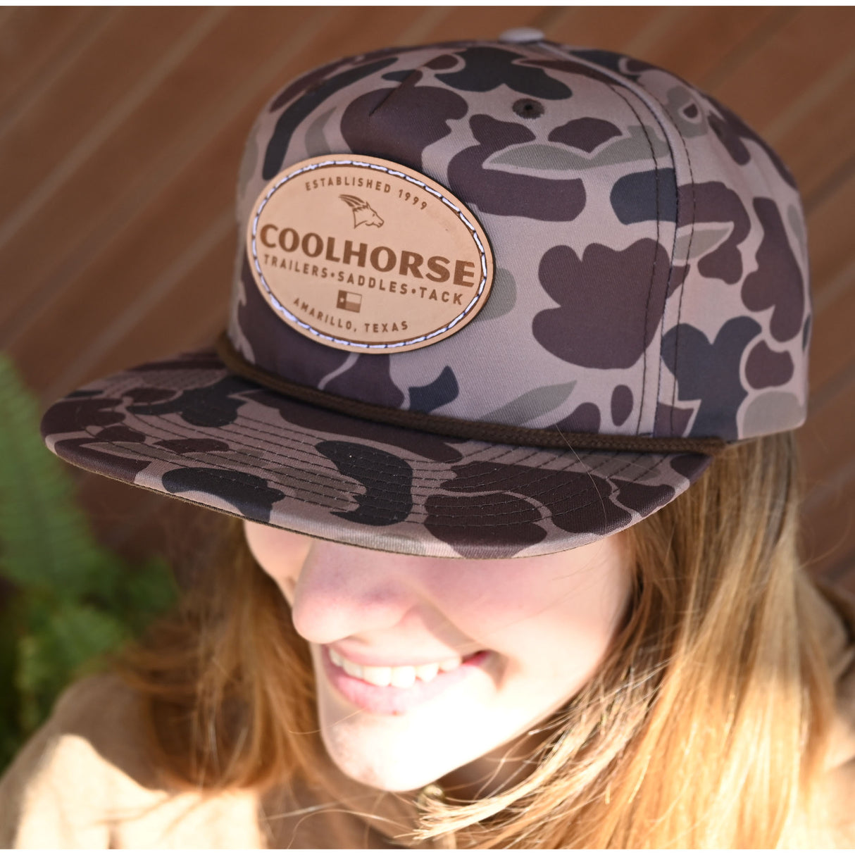Coolhorse Duck Camo Grandpa Cap with Leather Coolhorse Patch